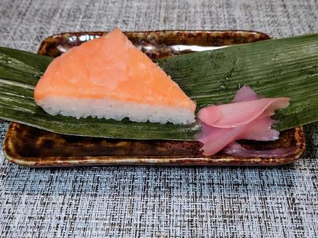 富山のお土産　ます寿司をいただく ます寿司,お土産,富山名産の写真素材