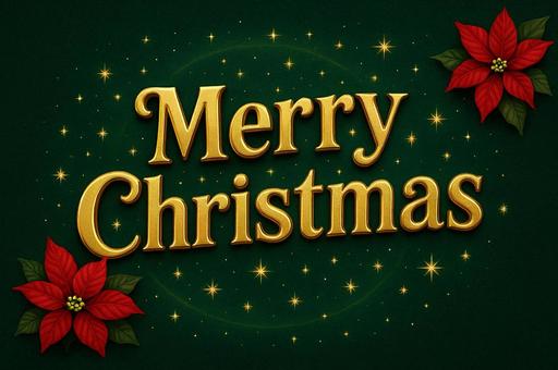 MerryXmasのタイトル文字 MerryXmasのタイトル文字の写真