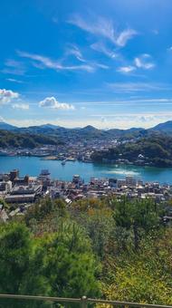 尾道市 千光寺 観音坂から見る尾道水道 尾道市 千光寺 観音坂から見る尾道水道の写真