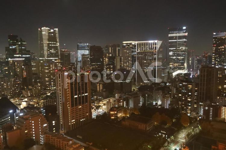 東京タワーから臨む大都会の夜景 東京タワー,夜景,森ビルの写真素材