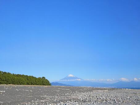 三保の松原と富士山 三保の松原,富士山,コピースペースの写真素材