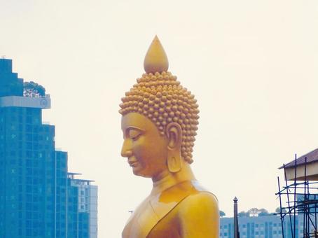 横から眺めるバンコクの大仏 横から眺めるバンコクの大仏の写真