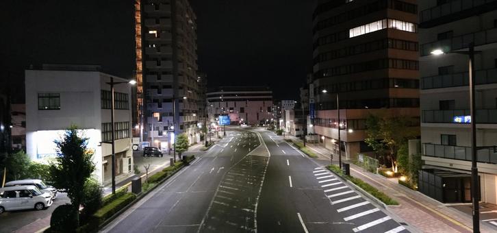 郡山市 道路 夜景 郡山市 道路 夜景の写真