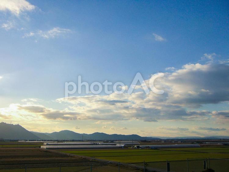 岡山の田園風景 田園,岡山,景色の写真素材