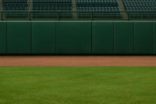 プロ野球場のフェンス風景 プロ野球場のフェンス風景の写真