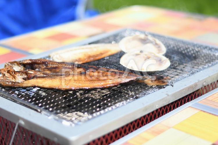 海鮮焼き 焼魚,ホッケ,鯖の写真素材