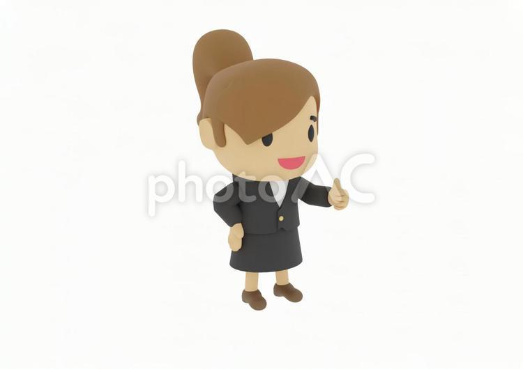 いいねと親指を立てるOL女子 学生,高校生,中学生の写真素材