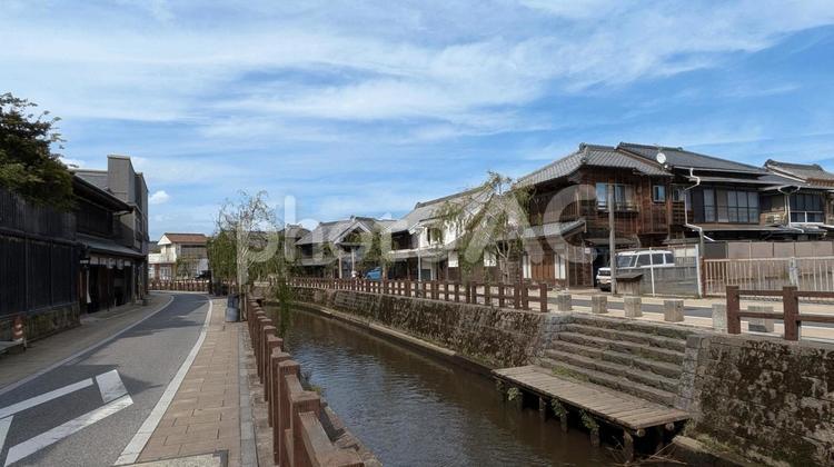 千葉県香取市・佐原の町並みと小野川 佐原の町並み,小野川,水郷の町の写真素材