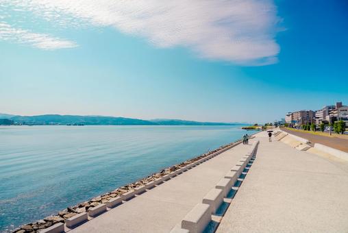 【島根】松江宍道湖 島根,松江,宍道湖の写真素材