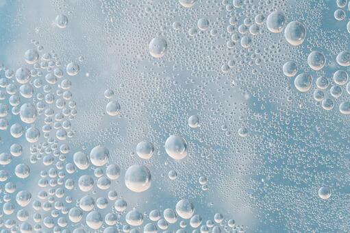 水滴が並ぶガラス表面のクローズアップ 水滴,ガラス,表面の写真素材