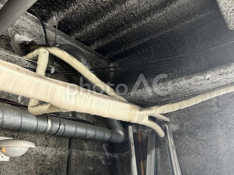 配管　建設　工事 配管,建設工事,建築現場の写真素材