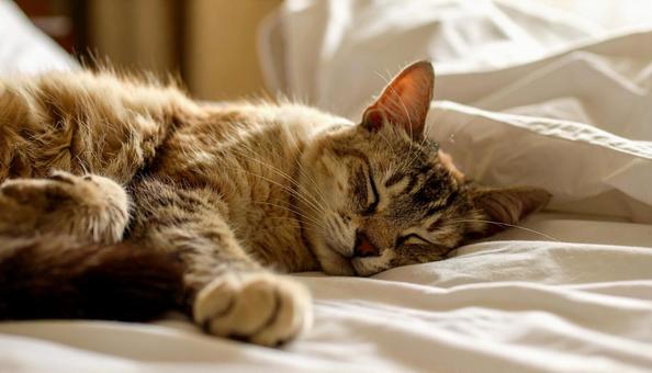 昼寝するかわいい子猫の写真