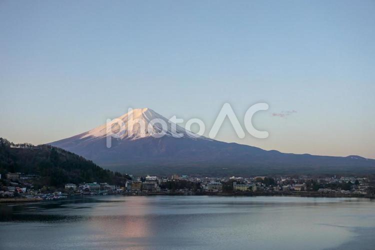 富士山と桜 富士山,山,湖の写真素材
