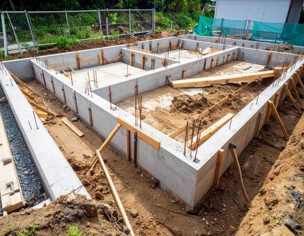 住宅工事現場 基礎工事の写真 住宅工事現場 基礎工事の写真の写真