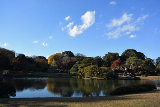 六義園の風景 六義園,東京都,文京区の写真素材