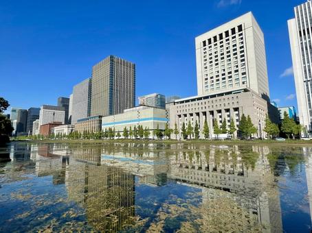 日比谷から望む大丸有のビル街 日比谷から望む大丸有のビル街 大丸有,丸の内,丸ノ内の写真素材