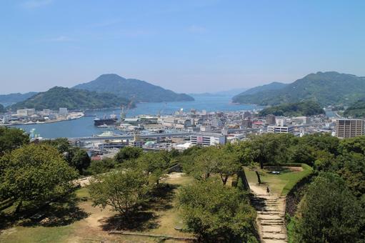 宇和島城からの眺め3 宇和島城からの眺め3 街並み,展望,宇和島城の写真素材