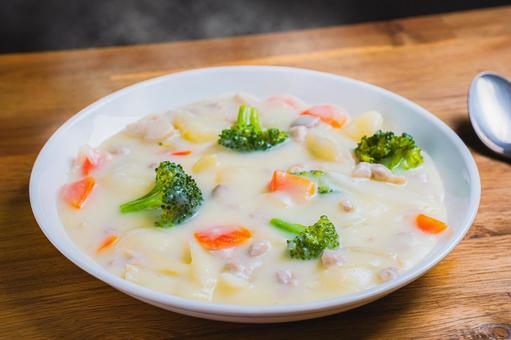 具だくさんクリームシチュー クリームシチュー,洋食,煮込み料理の写真素材