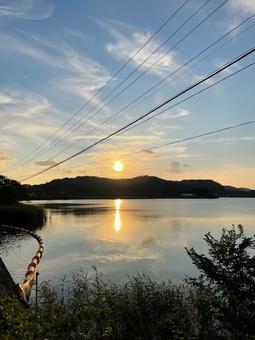 夏の湖(夕) 夏の湖(夕)の写真