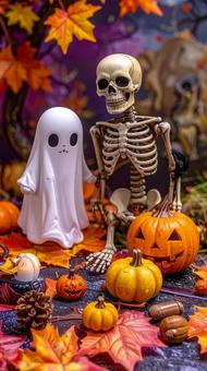 ハロウィン 骸骨 お化けの置物 ハロウィン 骸骨 お化けの置物の写真