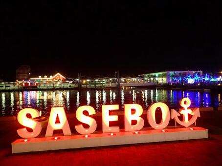 佐世保港の夜景 佐世保港,五番街,佐世保の写真素材