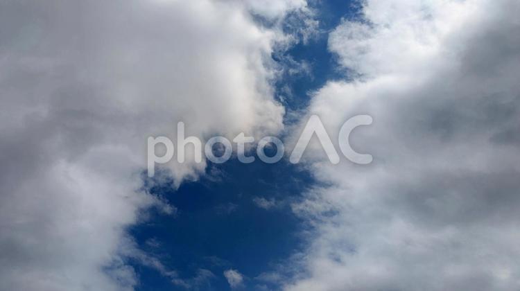 雲のある青空 空,青空,雲の写真素材