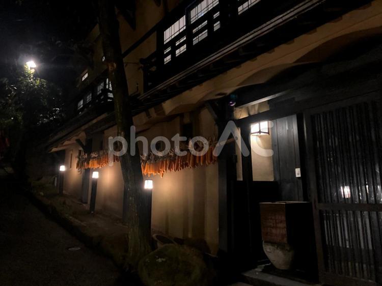 黒川温泉　湯めぐり　街灯 黒川温泉,街灯,温泉の写真素材