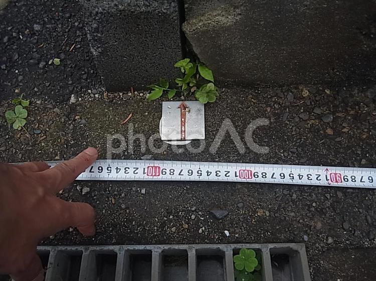 境界線の目印 住宅地,物件,不動産の写真素材