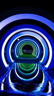 ゆりの里公園ライトアップ ゆりの里公園,福井県,ライトアップの写真素材