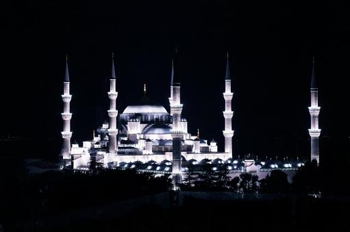 スルタンアフメト・モスク　夜の写真