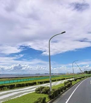 道路と青空 道路,青空,風景の写真素材