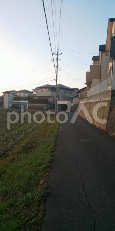 夕方- 須惠町 植木 夕方,住宅地,道路の写真素材
