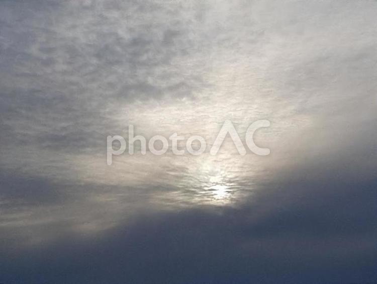 一面のさざ波のような雲 巻積雲,雲,空の写真素材