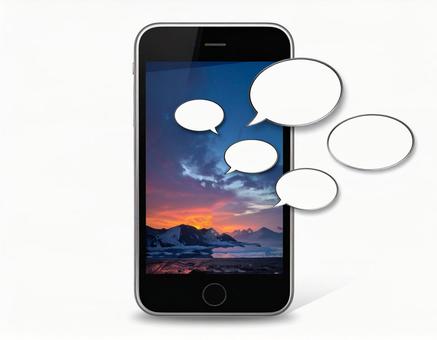 スマートフォンに吹き出しの写真