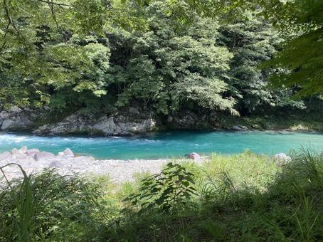 自然の川 自然の川 夏,アウトドア,キャンプの写真素材