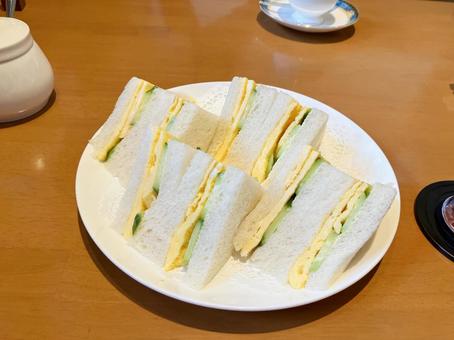 カフェのたまごサンド カフェのたまごサンド カフェ,喫茶店,たまごサンドの写真素材