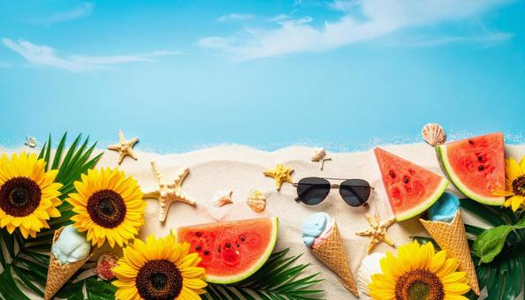 夏イメージの背景素材 夏イメージの背景素材の写真