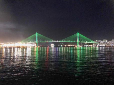 韓国 釜山港 夜景 橋 韓国 釜山港 夜景 橋の写真