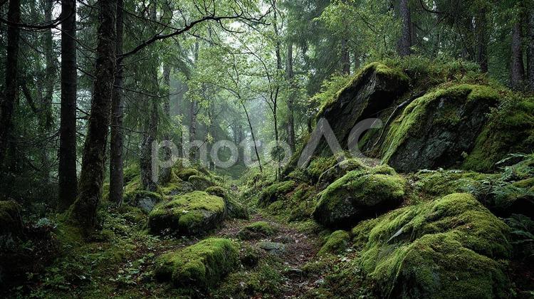 森の中の穏やかな散策路 森,林,木々の写真素材