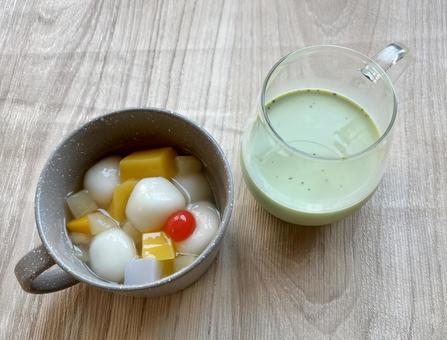 フルーツポンチ フルーツポンチ フルーツポンチ,抹茶,白玉の写真素材