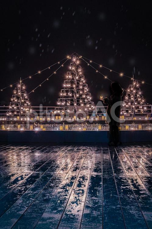 クリスマス　背景　縦 クリスマス,クリスマスツリー,ランタンの写真素材