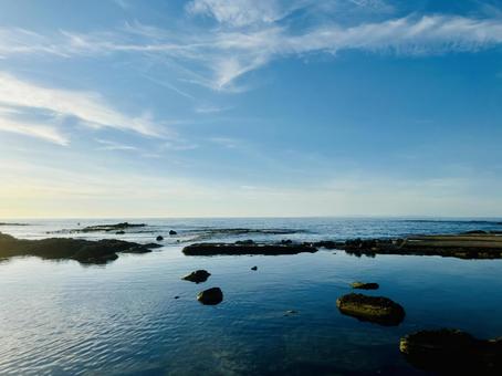 浅瀬 浅瀬 新潟県柏崎市,柏崎,海の写真素材