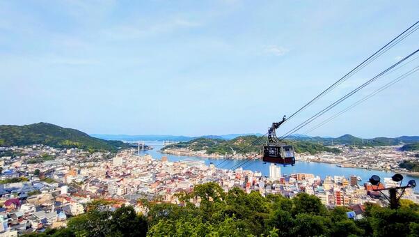 尾道の景色 尾道,ロープウェイ,街並みの写真素材