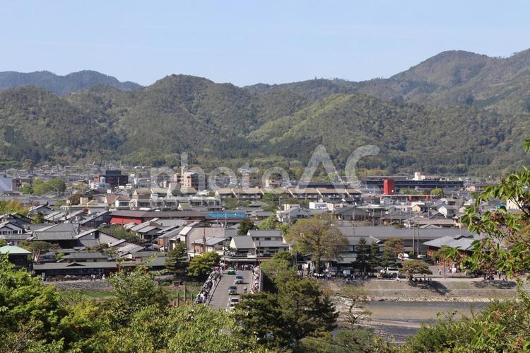 虚空蔵法輪寺 　舞台から見た渡月橋 法輪寺,舞台,嵐山の写真素材