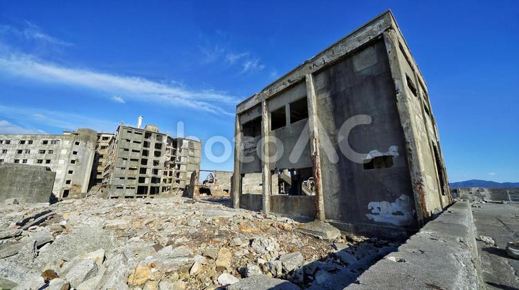 軍艦島の光景 軍艦島,長崎,世界遺産の写真素材