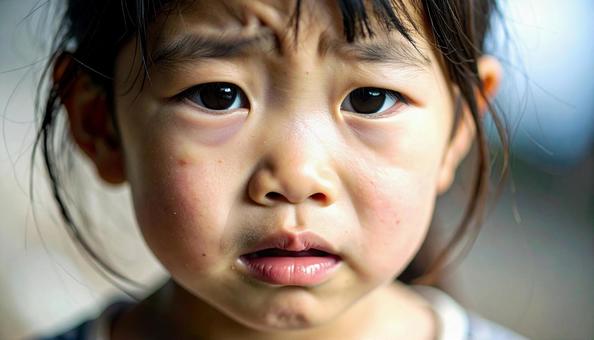 泣き顔の日本人の女の子 泣き顔の日本人の女の子の写真