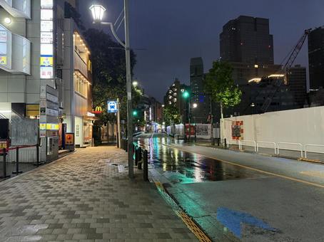 雨の赤坂駅前 赤坂,駅,前の写真素材