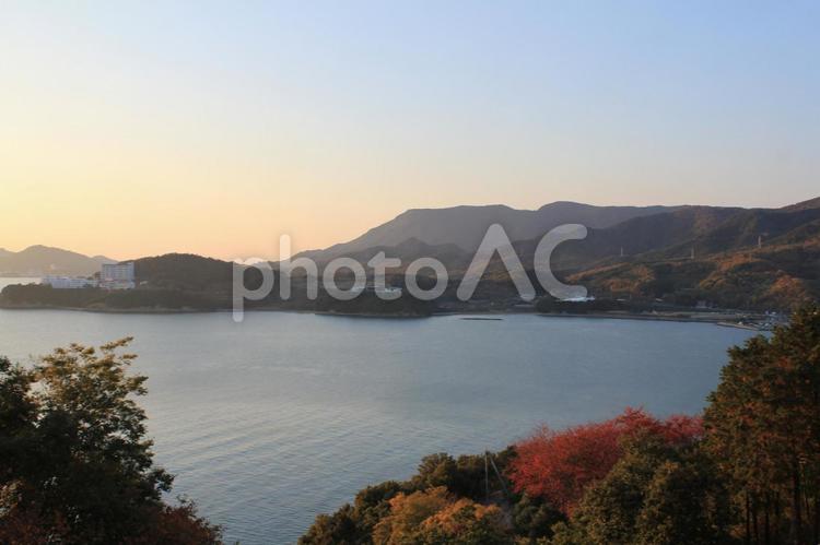 小豆島の夕焼け 空,風景,景色の写真素材