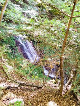 回顧の吊り橋手前の滝 滝,回顧の吊り橋,塩原温泉の写真素材