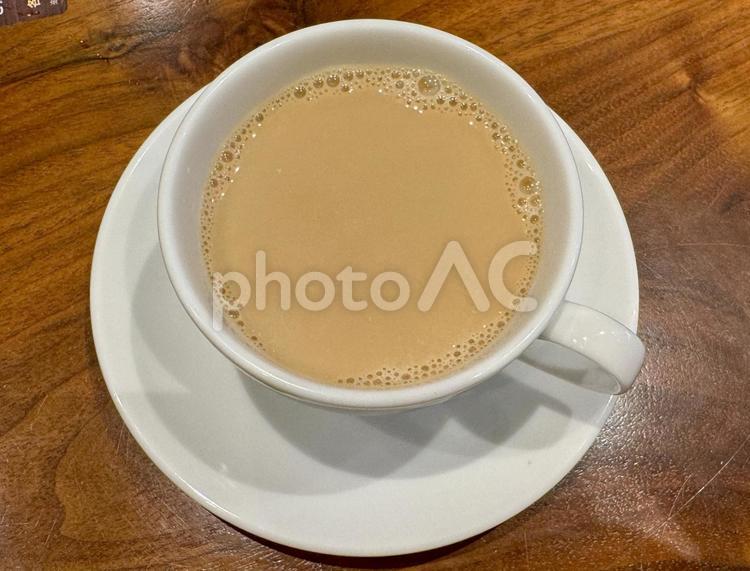 炭火珈琲とミルクが絶妙なカフェオレ カフェ,コーヒー,珈琲の写真素材